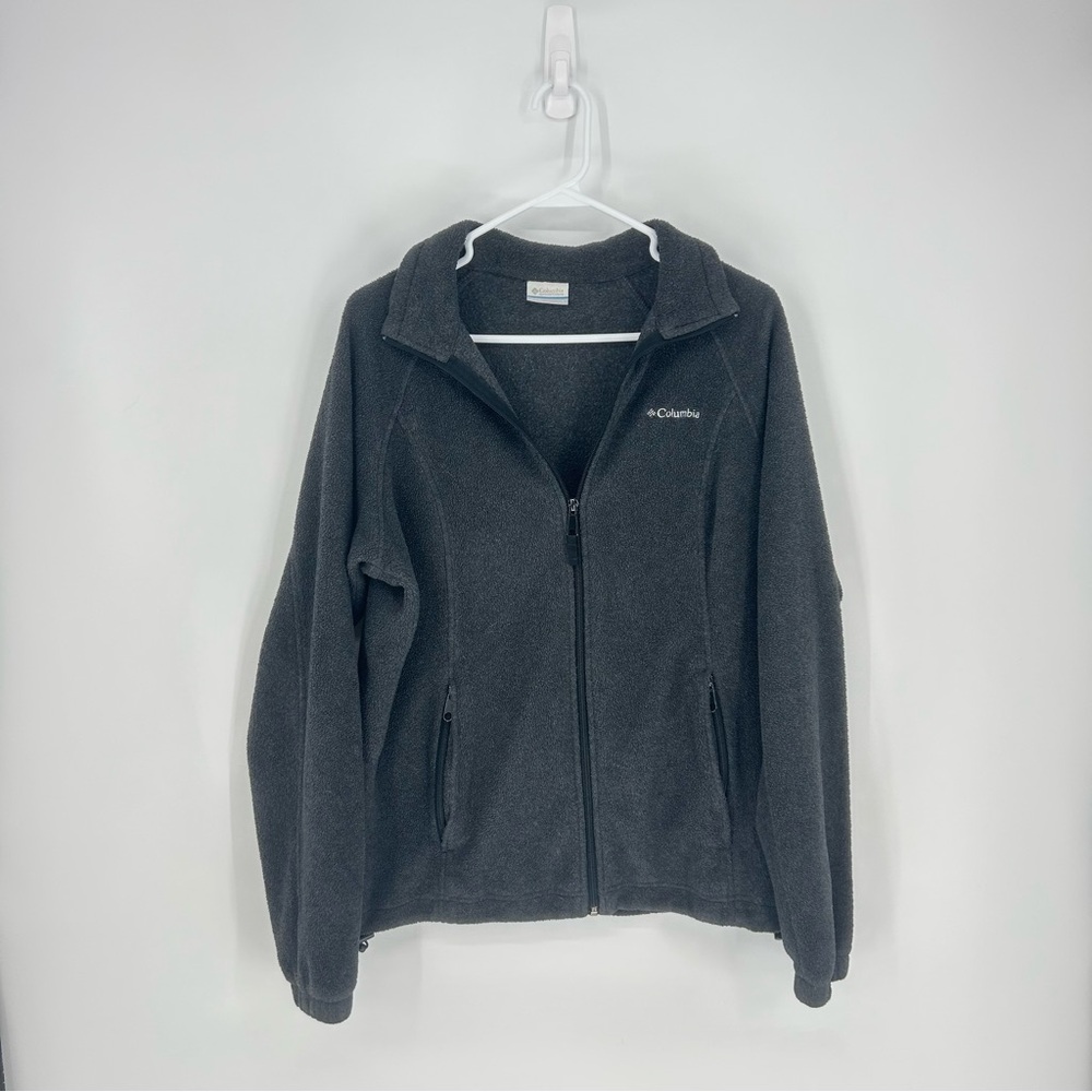 Columbia Charcoal Fleece Full Zip Jacket Women’s Size Large